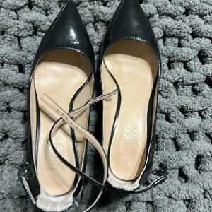 Franco Sarto ankle strap kitten heel Color: Black. Size 7.5.